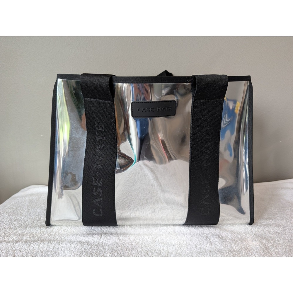 Case-Mate Large Jelly Tote Bag Chrome Silver Waterproof  17x12
